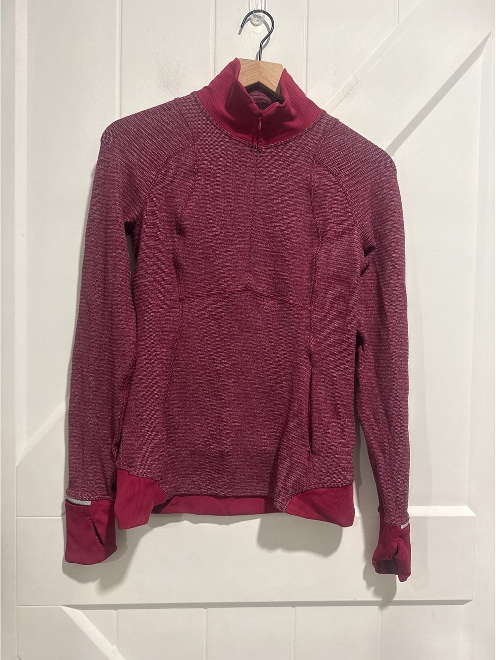 Lululemon Runderful 1/2 Zip in Mini Check Pique Bordeaux Drama / Berru Rumble, 6